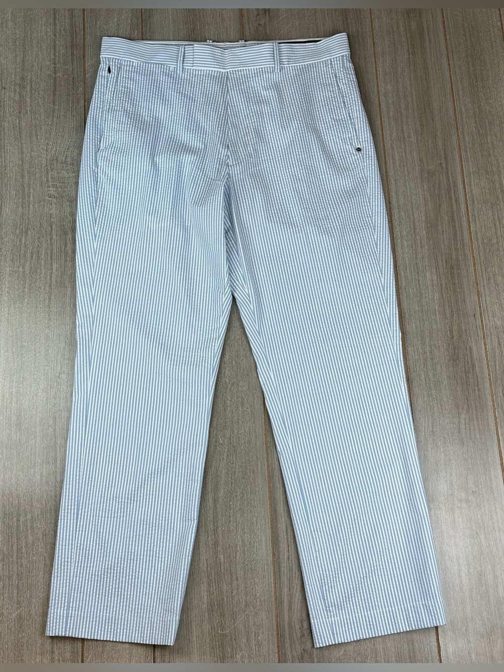 RLX Ralph Lauren Seersucker Pants 34x29 Golf Tailored Fit Hemmed Blue